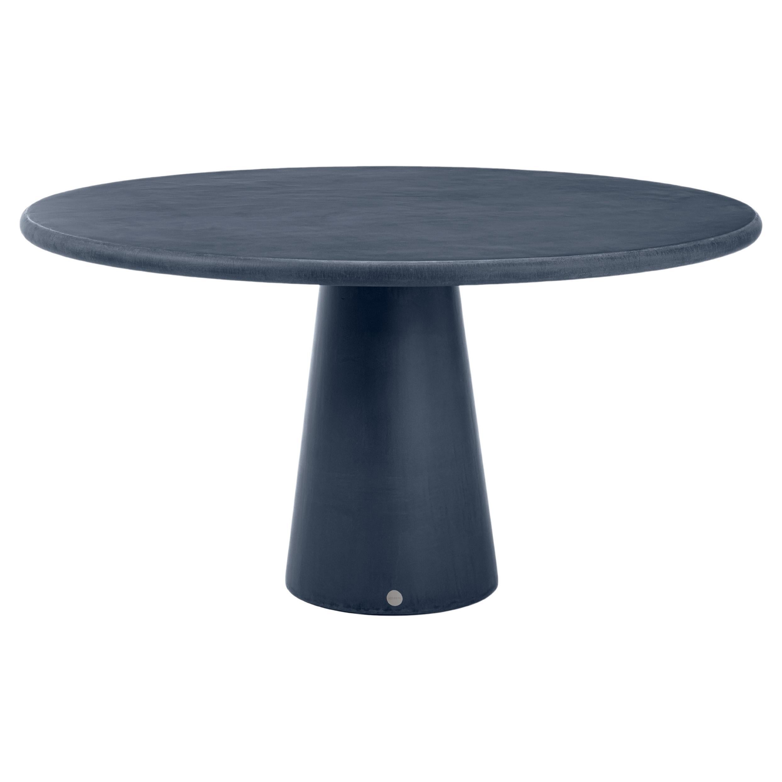 Table ronde contemporaine en plâtre naturel "Cone" 120cm par Isabelle Beaumont