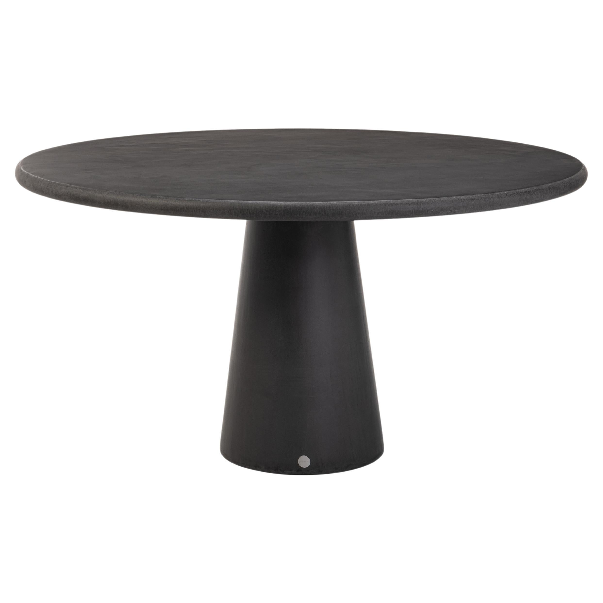 Contemporary Round Natural Plaster Table "Cone" 160cm by Isabelle Beaumont
