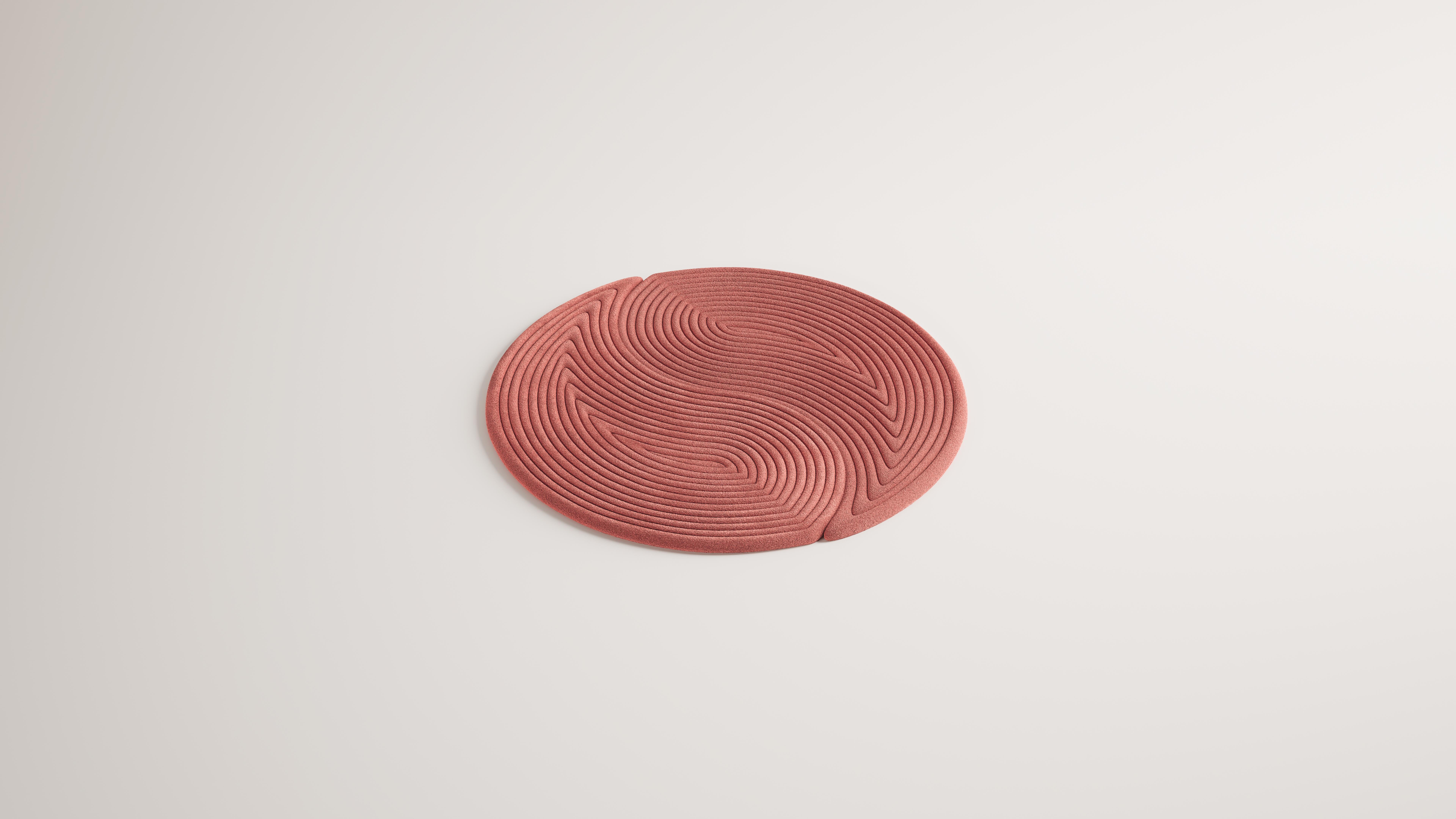 Modern Contemporary Round Niwa Peach Pink For Sale
