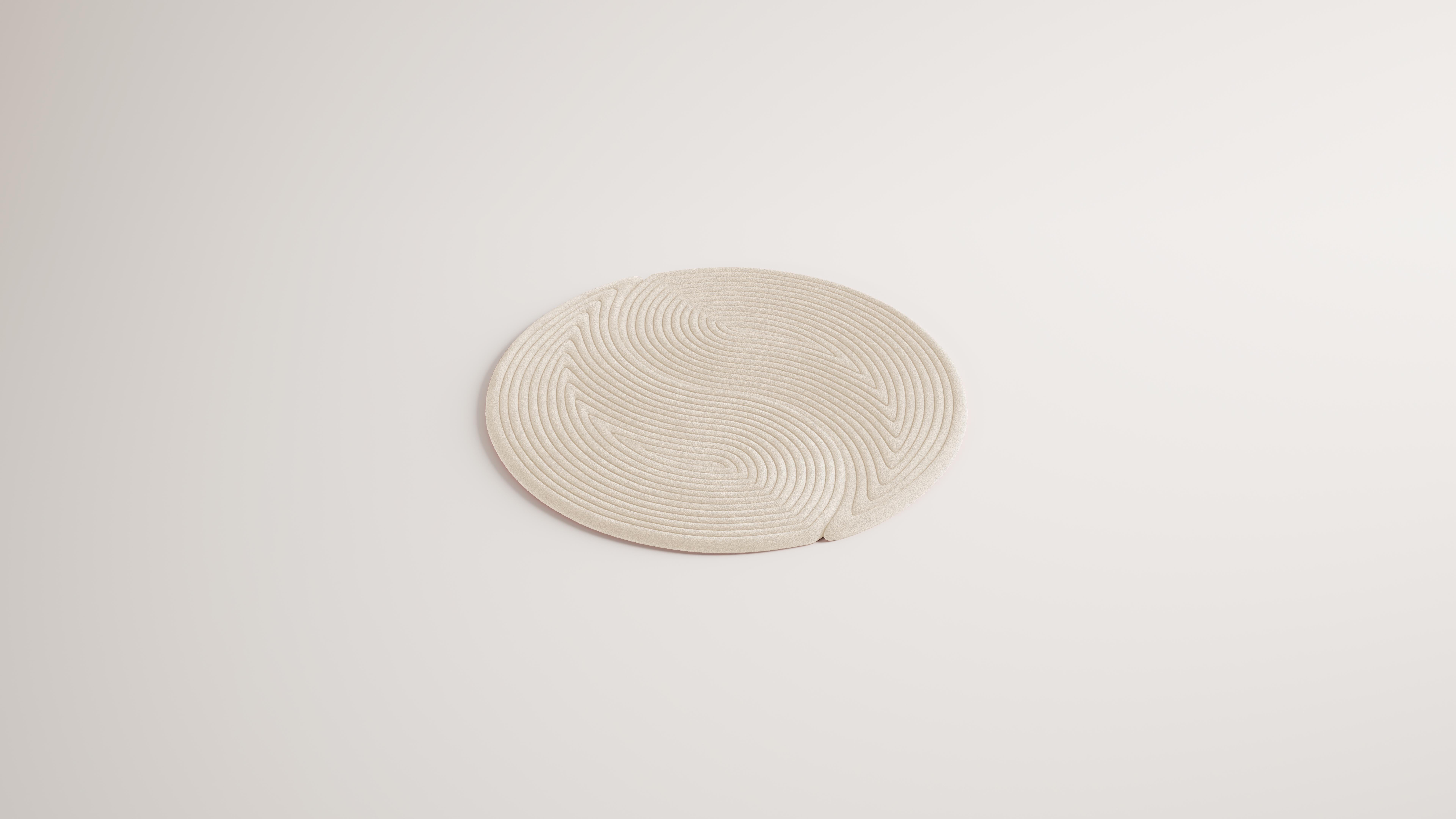 Modern Contemporary Round Niwa White Ivory For Sale