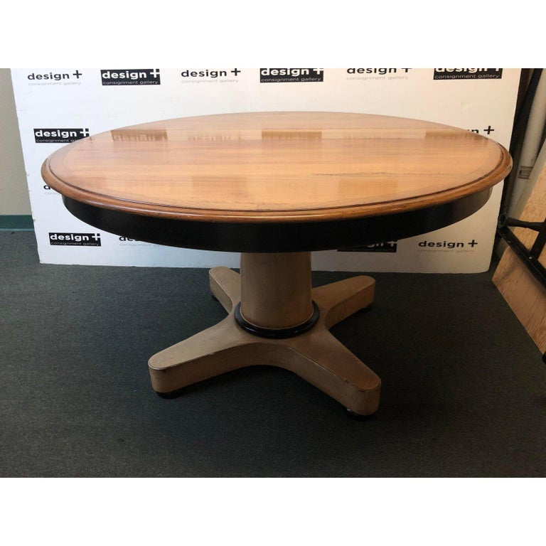Contemporary Round Pedestal Dining Table For Sale at 1stDibs
