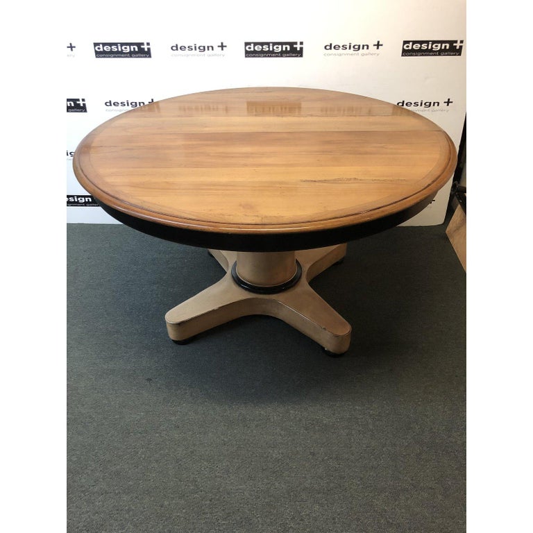 Contemporary Round Pedestal Dining Table For Sale at 1stDibs