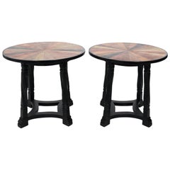Contemporary Round Pinwheel End Tables
