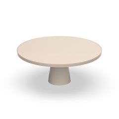 Contemporary Round Resin Dining Table with Round Tapered Pedestal by Facture