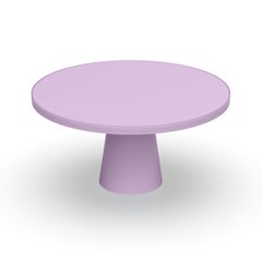 Contemporary Round Resin Dining Table with Round Tapered Pedestal by Facture