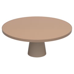 Contemporary Round Resin Dining Table with Round Tapered Pedestal by Facture