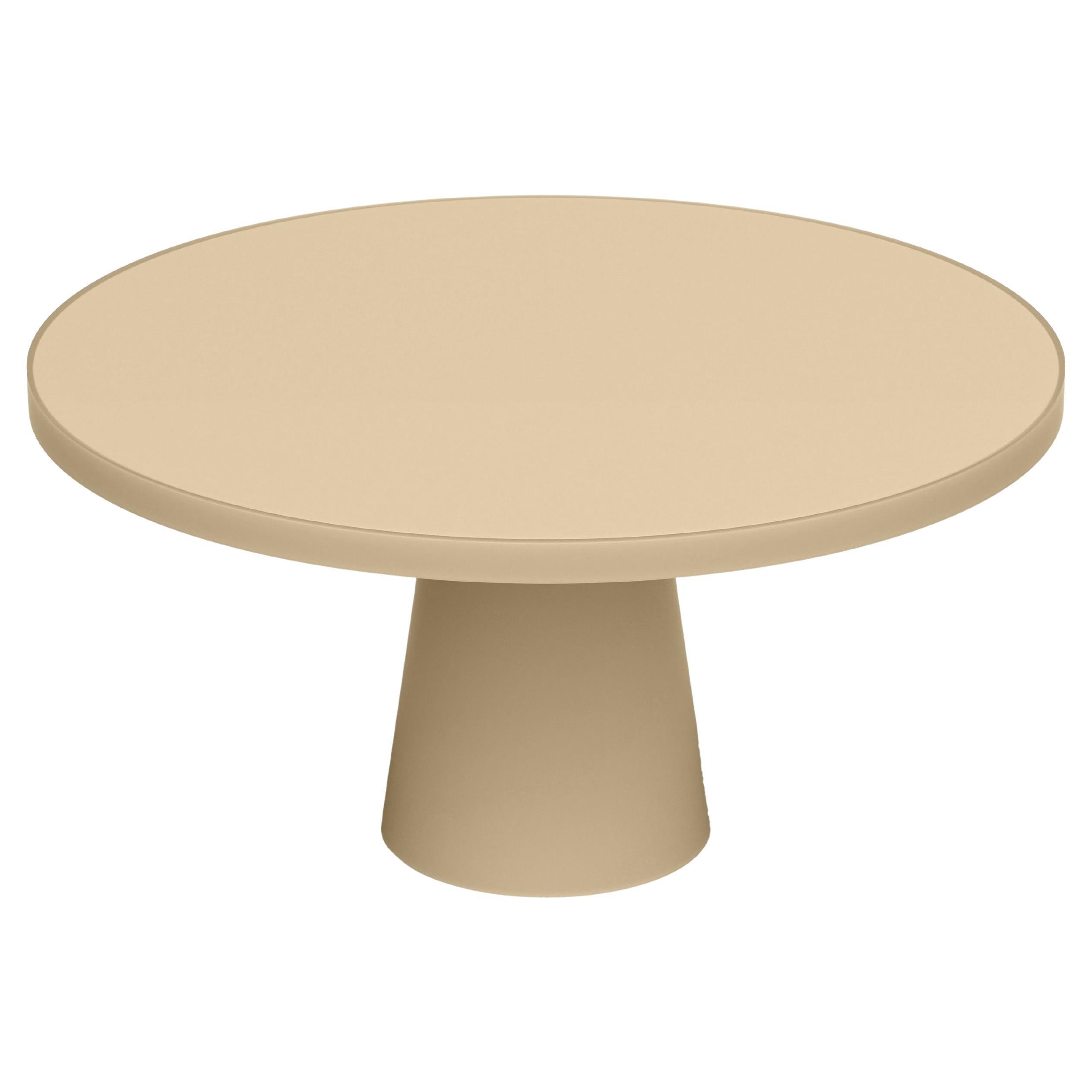 Contemporary Round Epoxy Resin Dining Table Round Tapered Pedestal by Facture For Sale