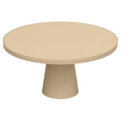 Contemporary Round Resin Dining Table with Round Tapered Pedestal by Facture
