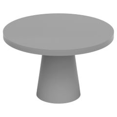 Contemporary Round Resin Dining Table with Round Tapered Pedestal by Facture