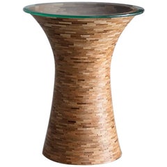 Customizable STACKED Round Side Table, shown in Oak, by Richard Haining