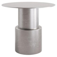 Mesa auxiliar redonda contemporánea Maresa de acero inoxidable by Pietro Franceschini