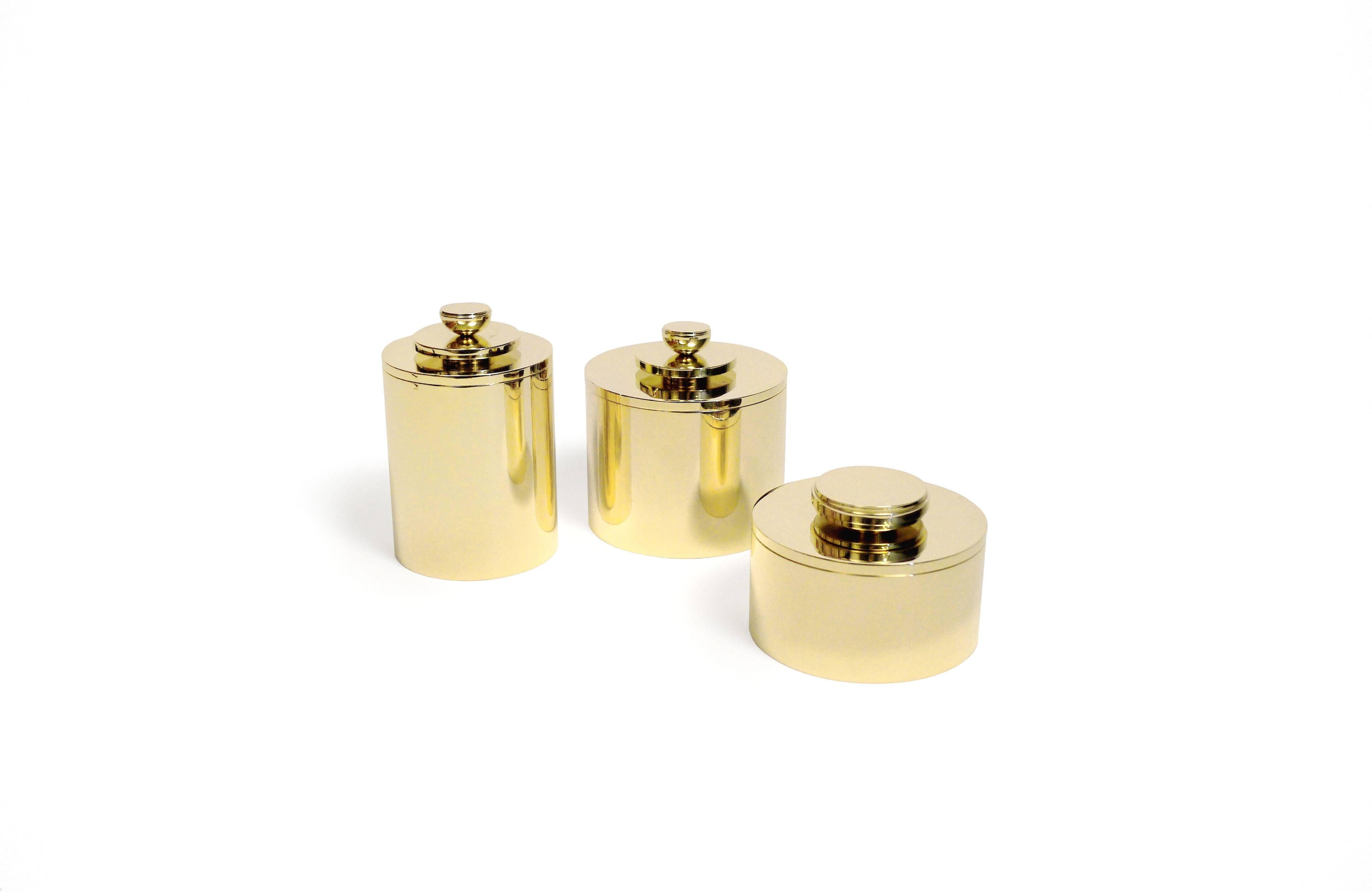 Contemporary Round Swedish Brass Modern Minimalist Artisan Box For Sale 2