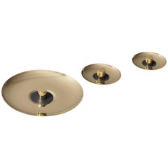 Contemporary Round Swedish Brass Modern Minimalist Artisan Tray or Catch-All