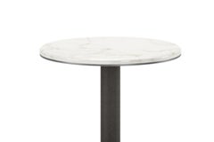 Contemporary Side Table with Marble Top and Leather Leg