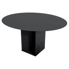 Contemporary Round Table in Black Powdercoated Stainless Steel, Barh Judd Table