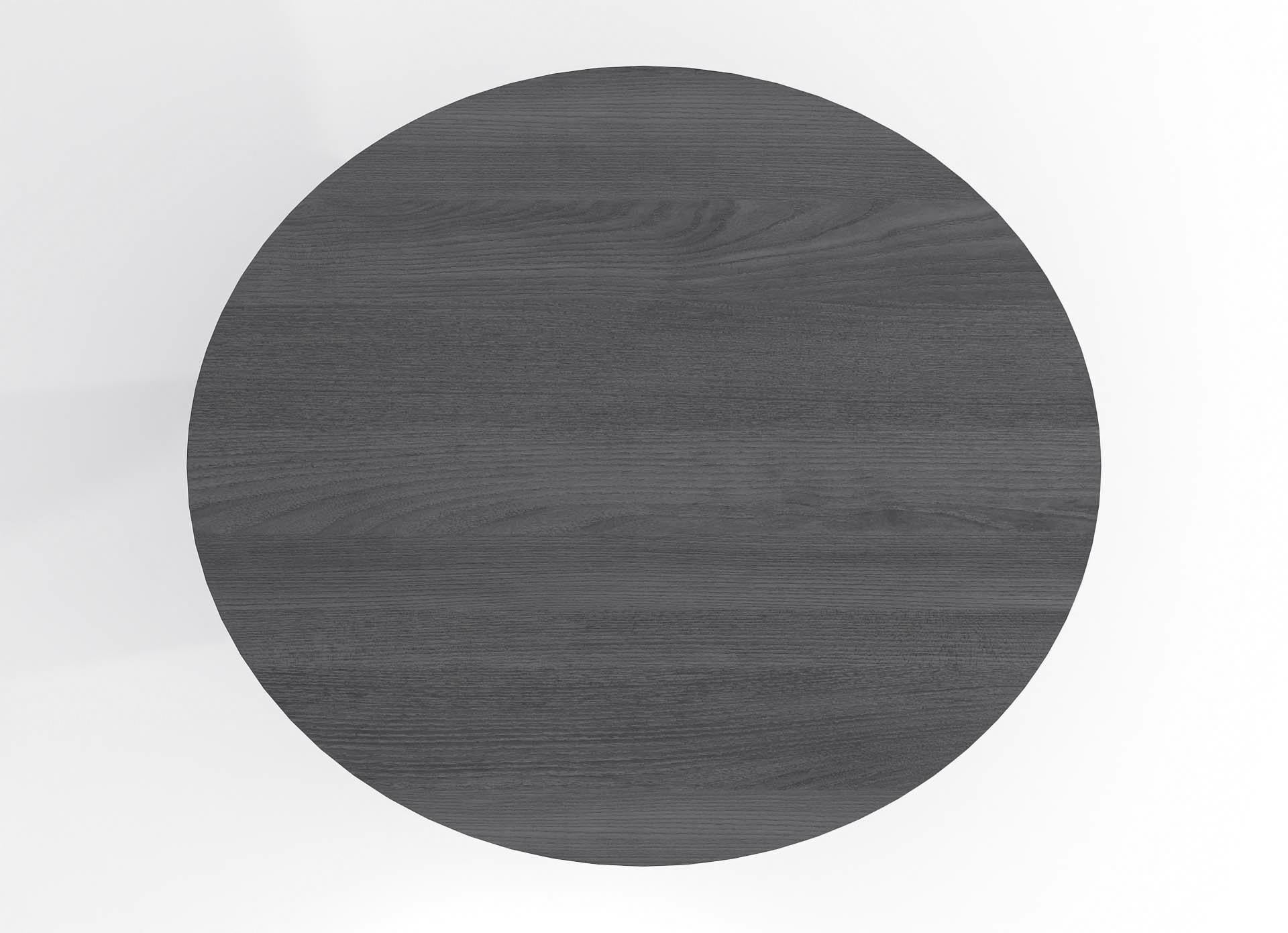 contemporary round table in black stained ash wood and bronze stainless steel In New Condition For Sale In Antwerp, Antwerp