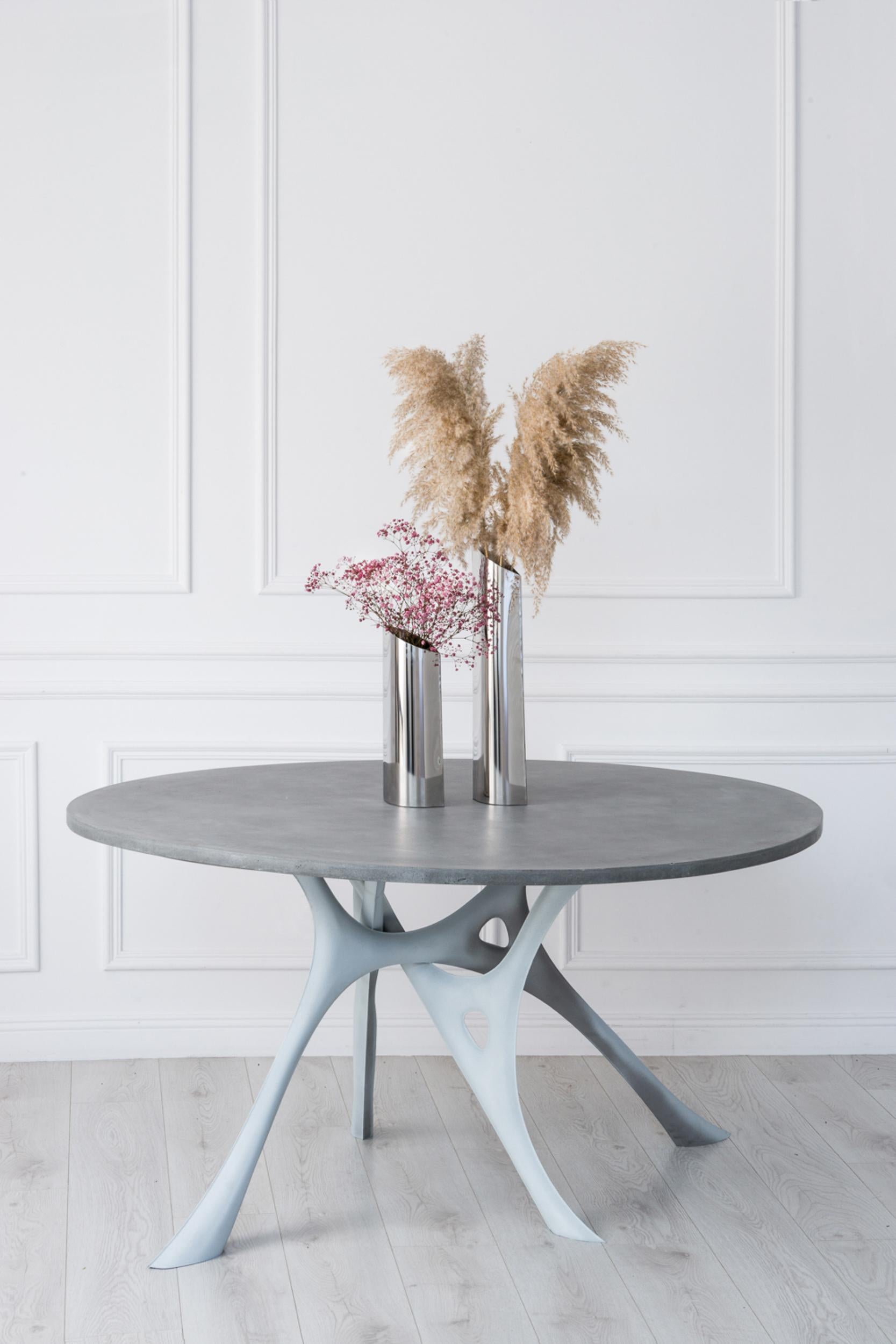 Organic Modern Contemporary Round Table 'Morph' by Zieta, Steel & Concrete For Sale