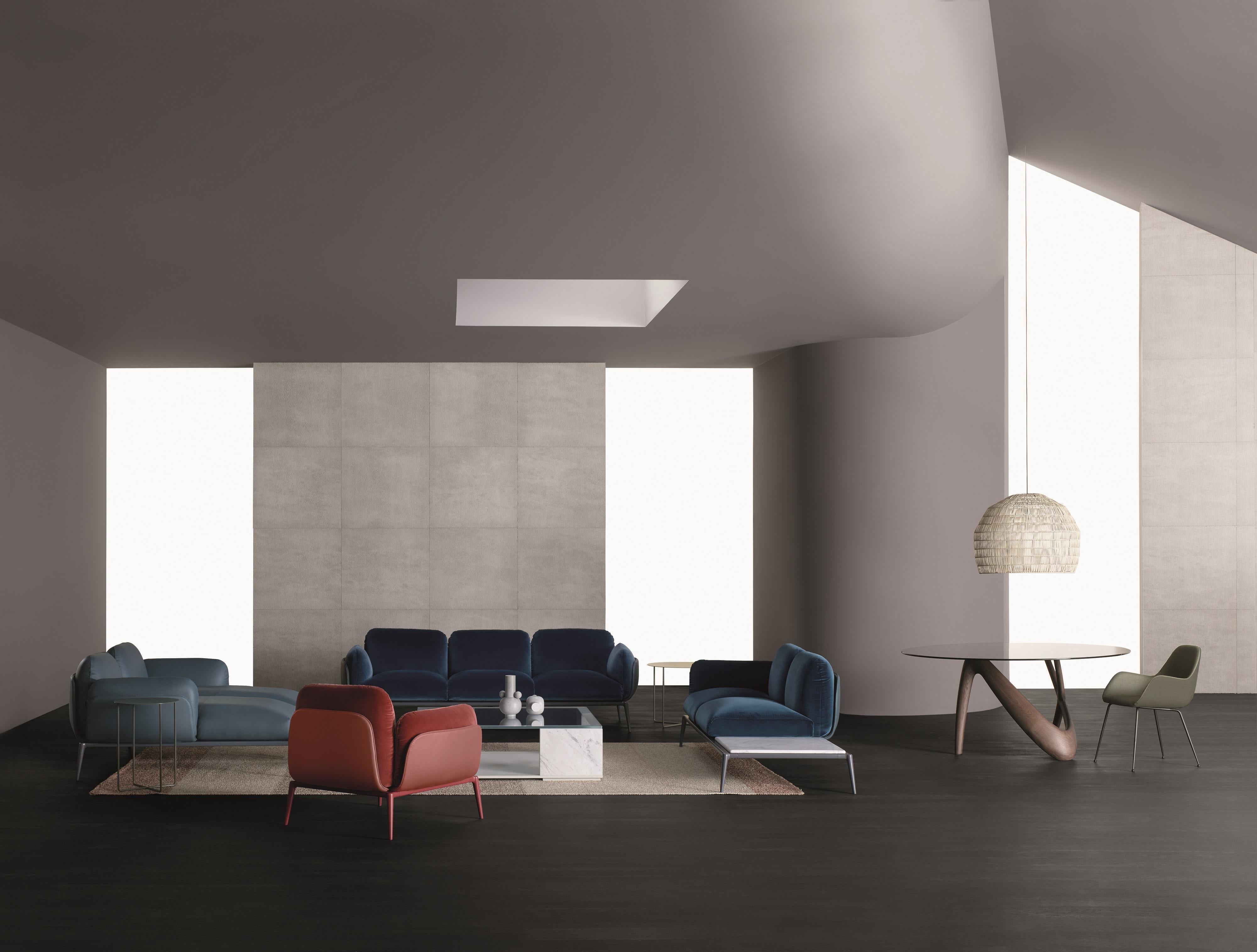 Mesa Redonda Contemporánea 'Nx', Base de Madera y Tablero Ahumado Moderno orgánico en venta