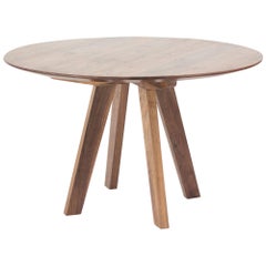 Contemporary Round Table, Walnut Designed by LCMX
