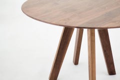 Contemporary Round Table, Walnut Designed by LCMX
