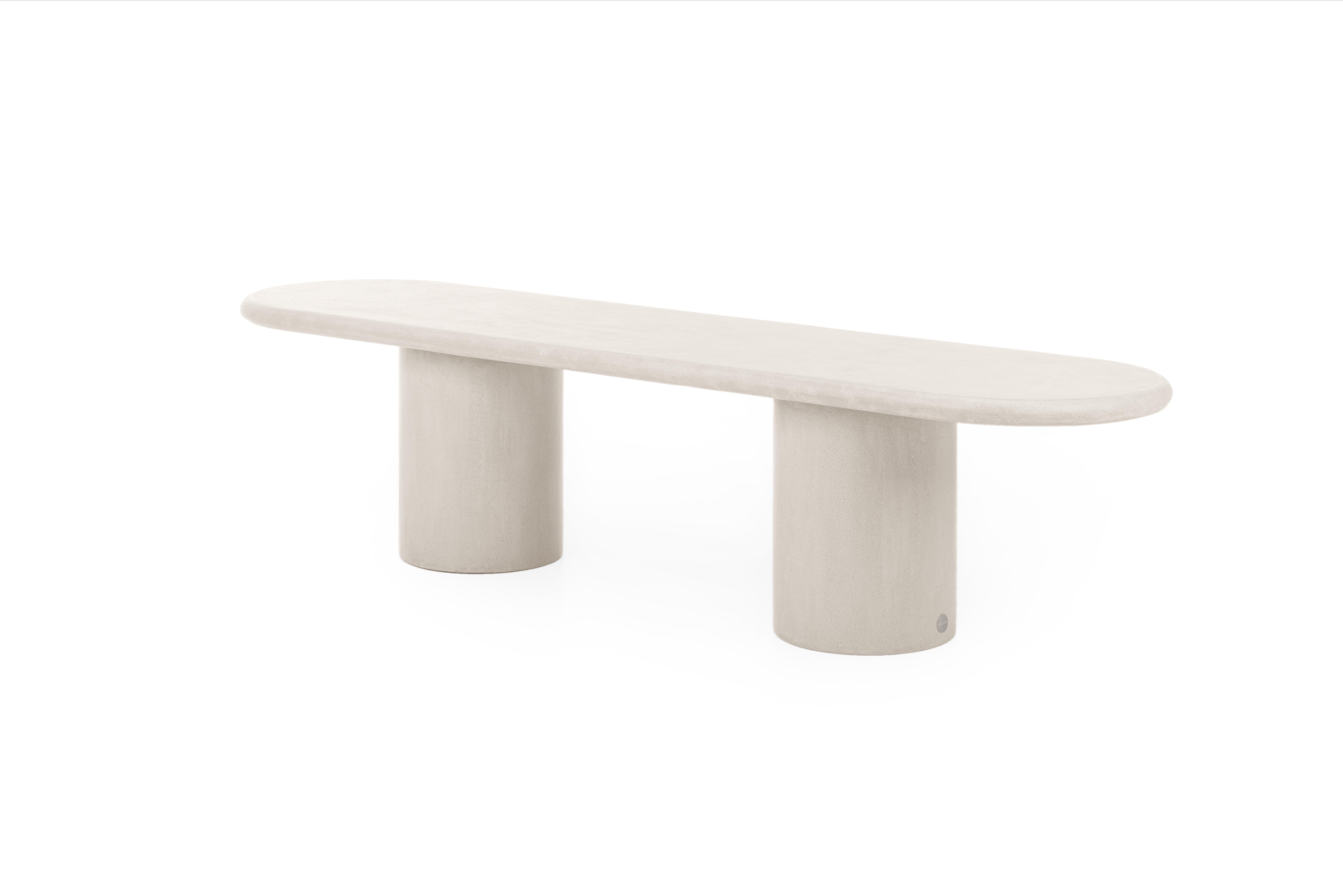 Contemporary Belgian design, handmade natural plaster bench with a textured and earthy character.

Indoor use (price outdoor +10%)

Latin adjective “columna” /koˈlum. na/: column, pillar

The Column bench is handcrafted with multiple layers Mortex®