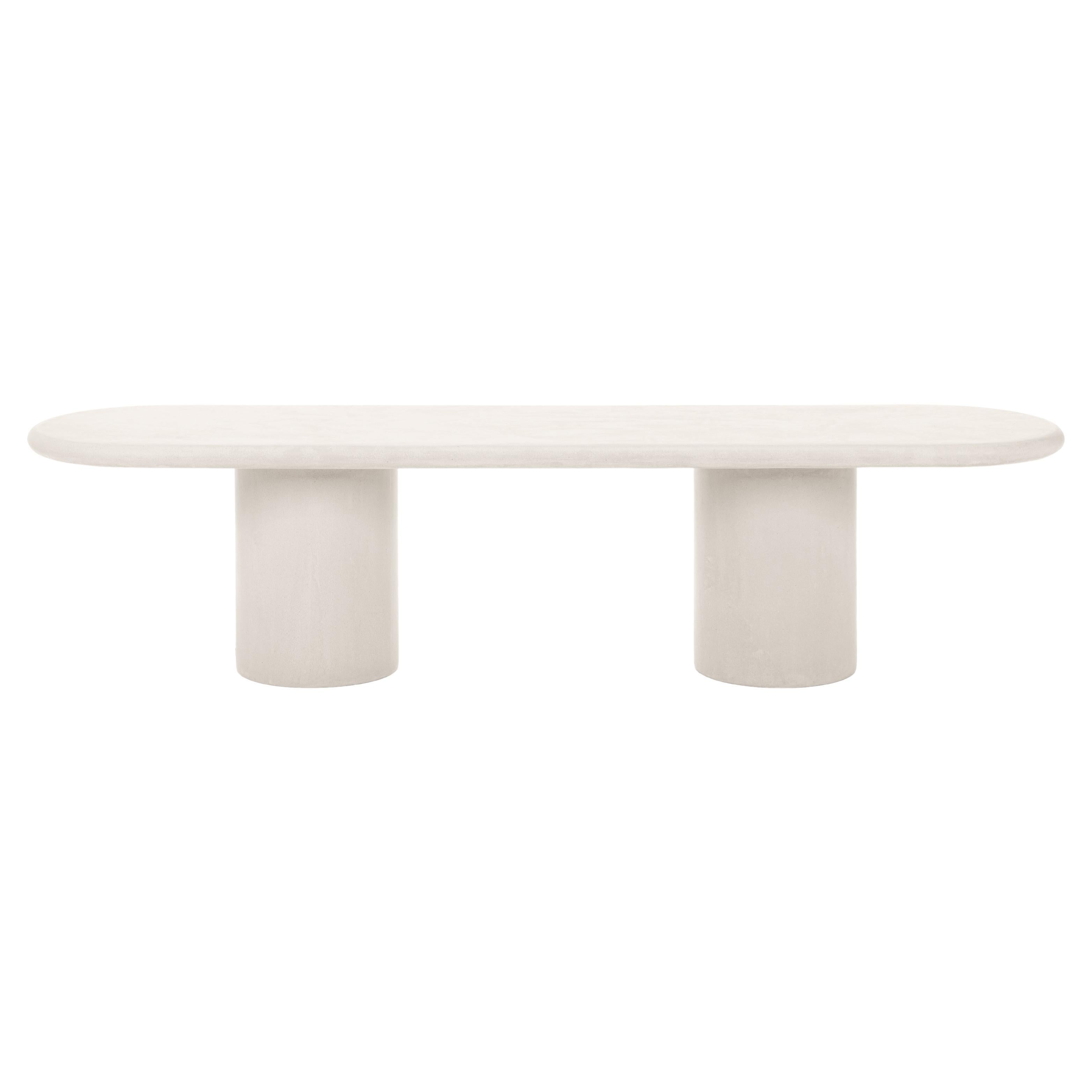 Contemporary Rounded Natural Plaster "Column" Bench 160cm by Isabelle Beaumont