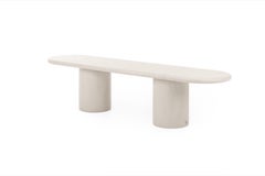 Contemporary Rounded Natural Plaster "Column" Bench 200cm by Isabelle Beaumont