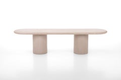 Contemporary Rounded Natural Plaster "Column" Bench 240cm by Isabelle Beaumont