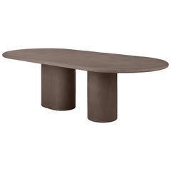 Contemporary Rounded Natural Plaster "Column" Table 280 cm by Isabelle Beaumont