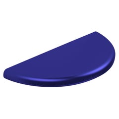 Contemporary Rounded Shelf Nina Blue Lacquered Wood by Chapel Petrassi