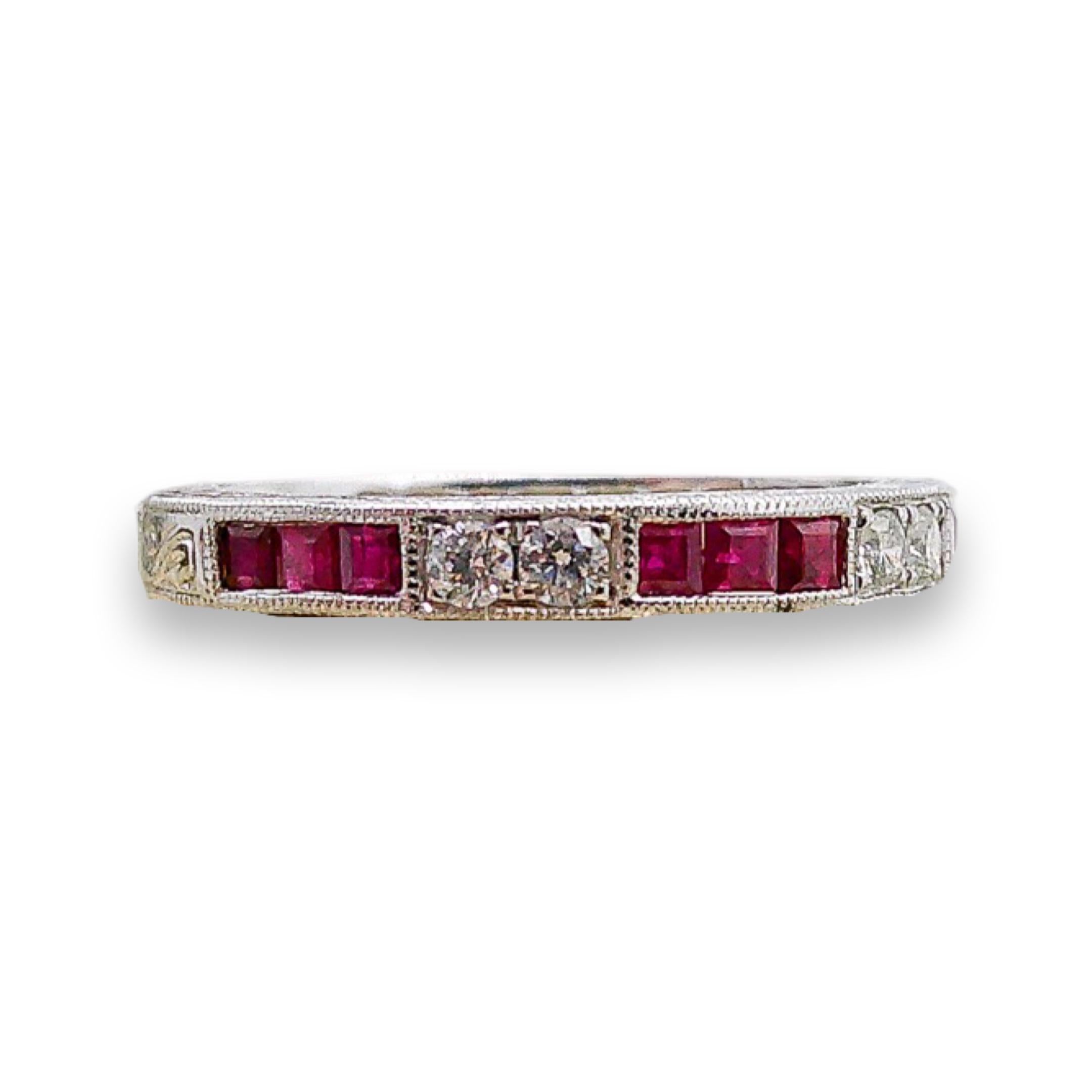 For Sale:  Contemporary Ruby and Diamond Band 3