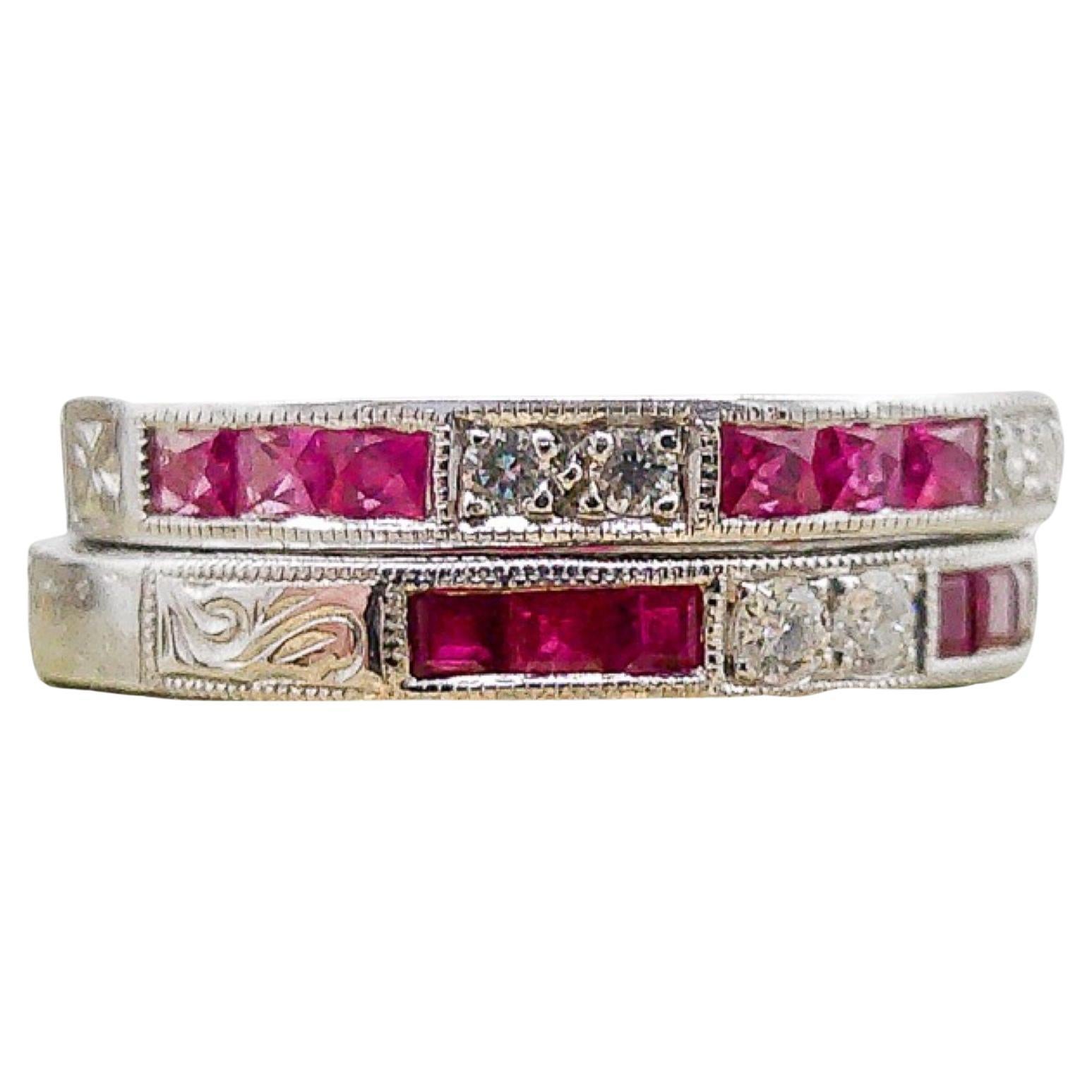 For Sale:  Contemporary Ruby and Diamond Band