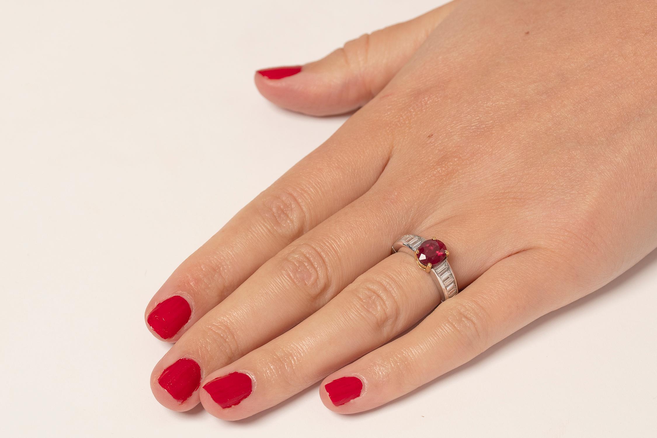 Contemporary Ruby and Diamond Ring 1