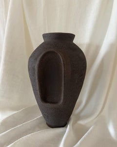 Contemporary Ruby Bell Ceramics Black Altar Vase