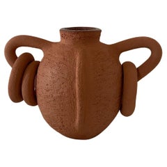 Contemporary Ruby Bell Ceramics Terracotta Links Bud Vase