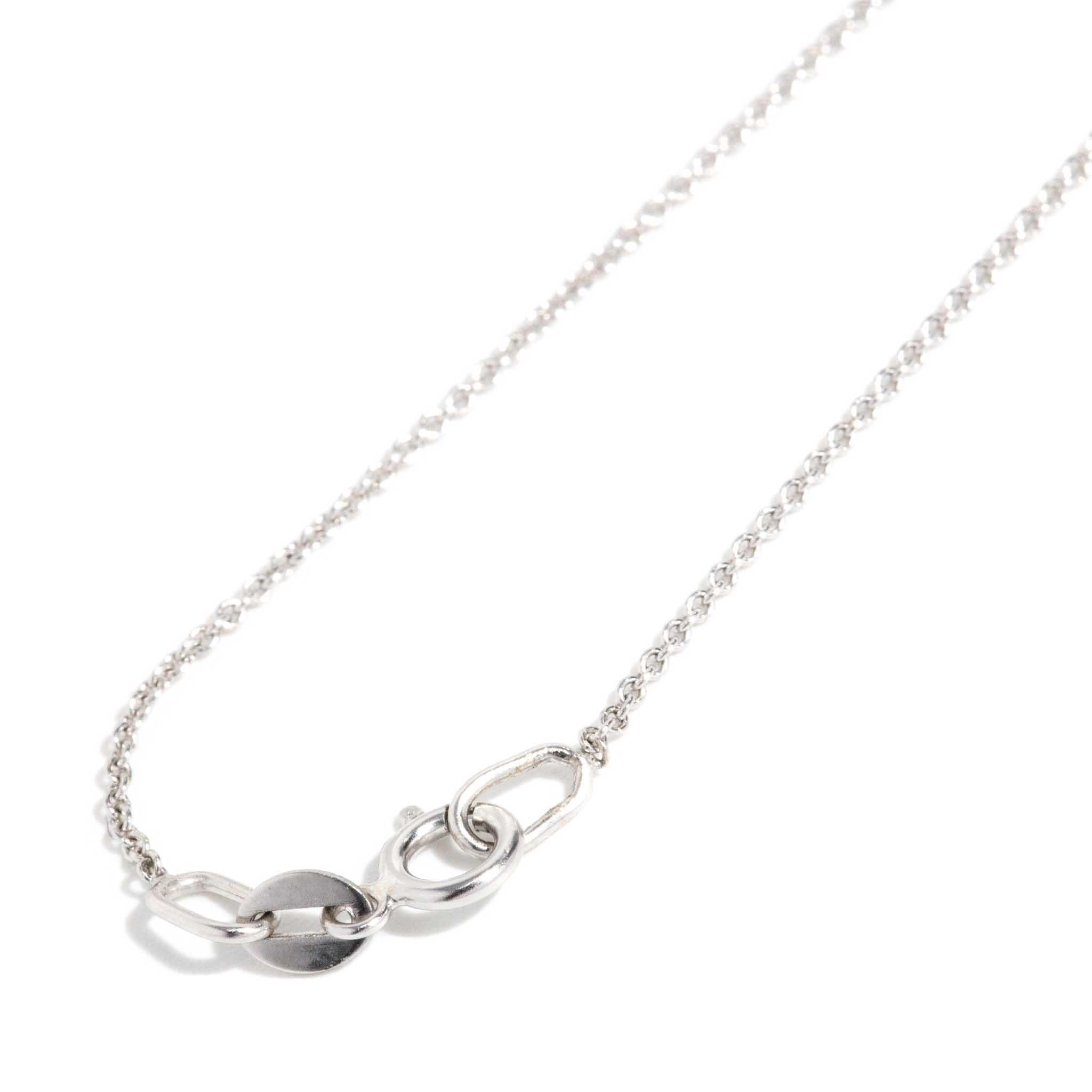Ciondolo a forma di cuore con rubino e diamante e catena in oro bianco 18 carati in vendita 1