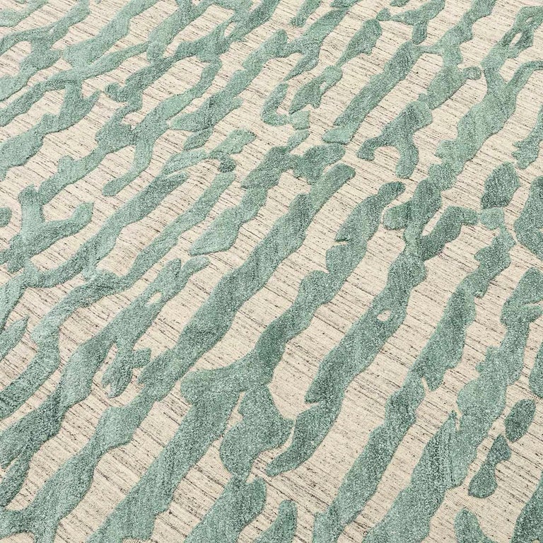 Contemporary Rug Abstract Design On Green Colors At 1stdibs