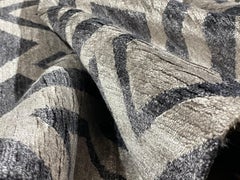 Contemporary Rug Gray Charcoal Modern Design Djoharian Botanical Bamboo Slk