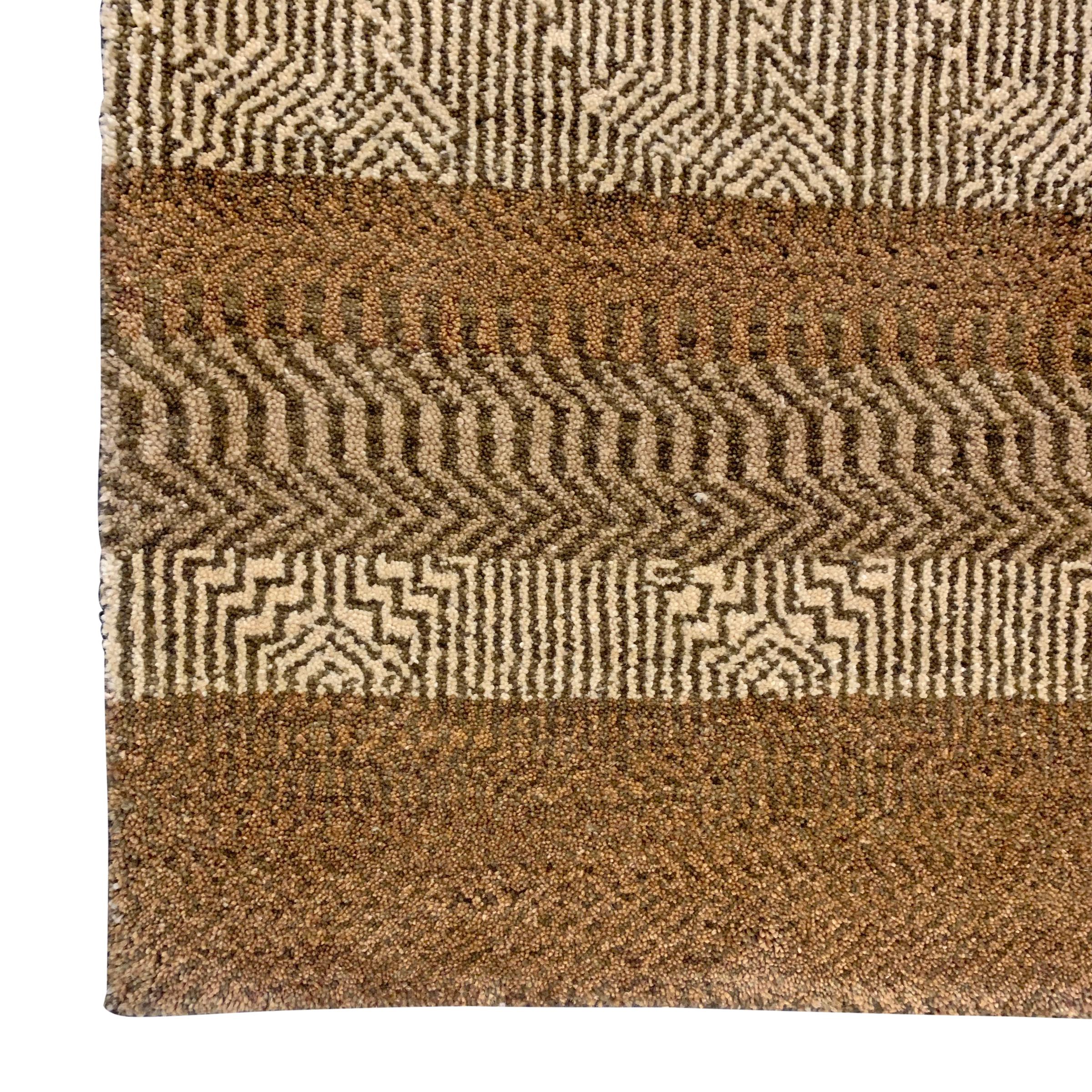 Indian Contemporary Rug with a Tribal Pattern