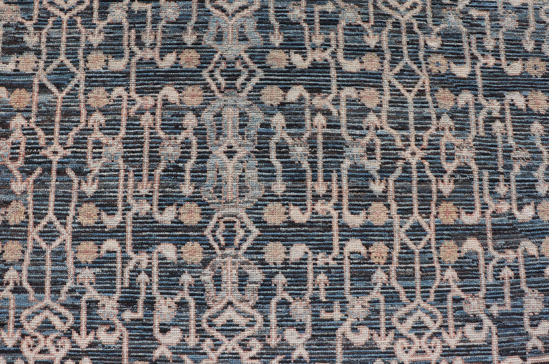 Oushak Contemporary Rug with Intricate Pattern Inspired by 13th Century Seljuk Designs For Sale