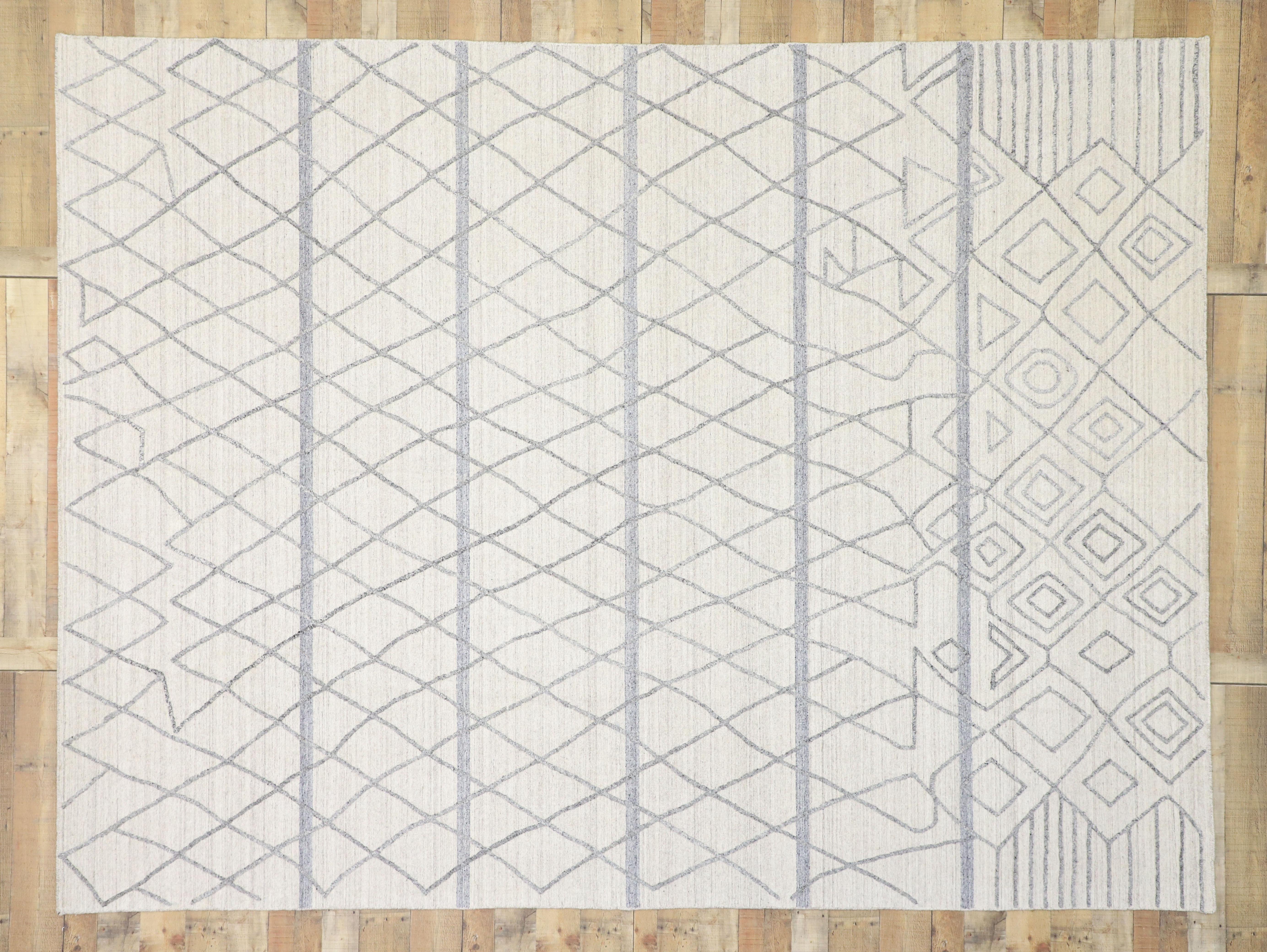 XXIe siècle et contemporain New Contemporary Rug with Modern Moroccan Style, Texture Area Rug (tapis contemporain de style marocain moderne) en vente