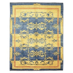 Zeitgenössischer Yadan-Teppich mit abstraktem Design aus Wolle
