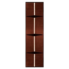 Tappeto Runner contemporaneo con motivo geometrico Marrone, rosso scuro, nero e bianco