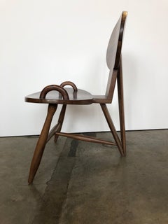 Contemporary Rustic Mexican Tripod Chair in Parota Wood