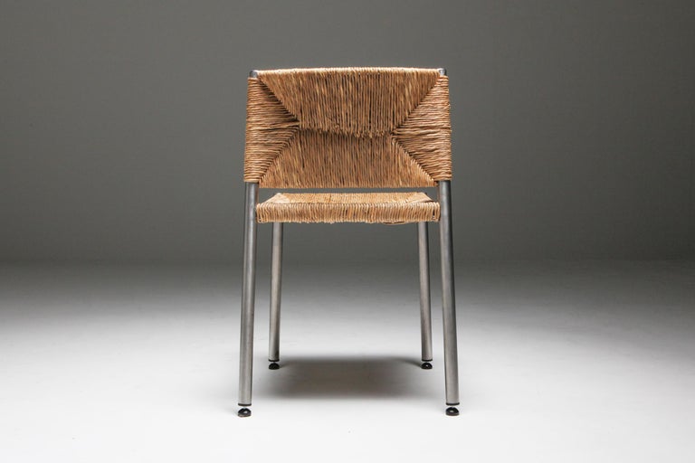Contemporary Rustic Modern Chairs in Seagrass and Aluminum at 1stDibs