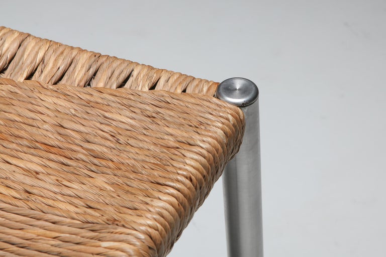 Contemporary Rustic Modern Chairs in Seagrass and Aluminum at 1stDibs