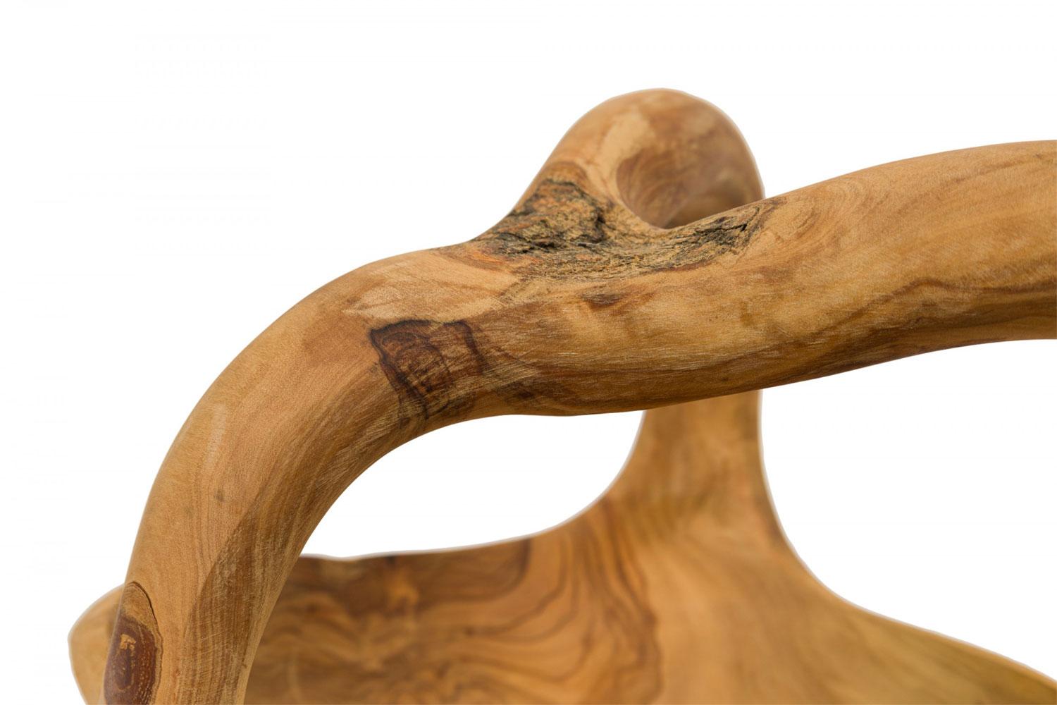 Zeitgenössisch Rustikal Modern Organische Form Holzkorb im Angebot 4