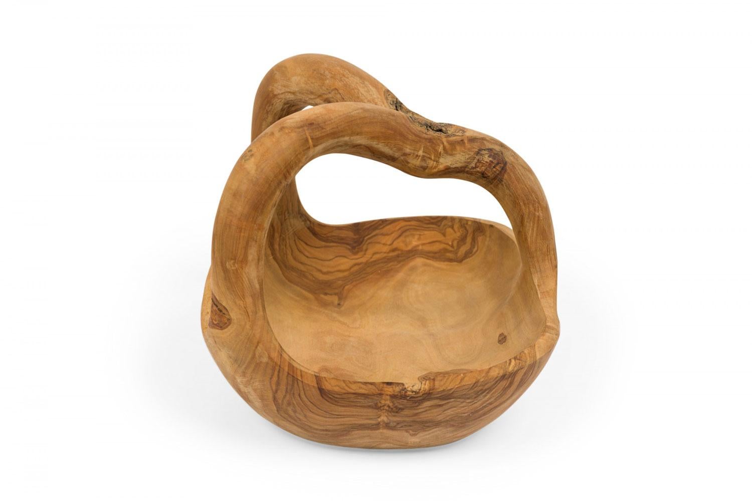 Zeitgenössisch Rustikal Modern Organische Form Holzkorb (amerikanisch) im Angebot