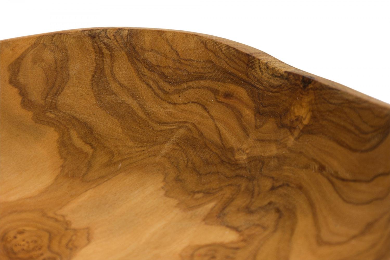 Zeitgenössisch Rustikal Modern Organische Form Holzkorb (Olivenholz) im Angebot