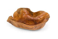 Contemporary Rustic Organically Shaped Olive Wood Bowl